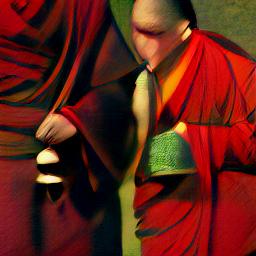 generated: Tibetan priests ringing a bell #1